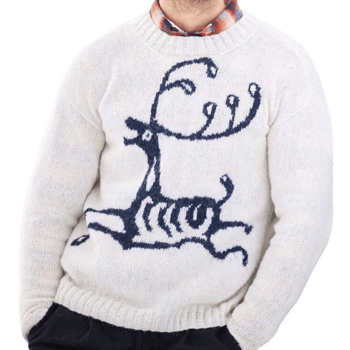 Men's sweater with festive reindeer motif and high-quality wool blend Lisslune