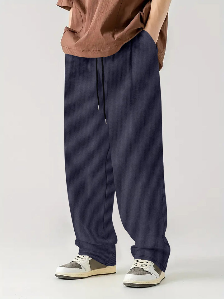 Men's comfortable ribbed pants with elastic waistband Lisslune