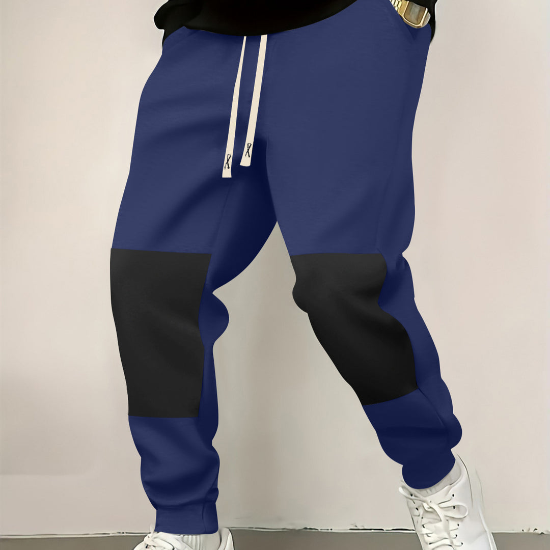 Men's elegant sports pants with modern color block elements Lisslune