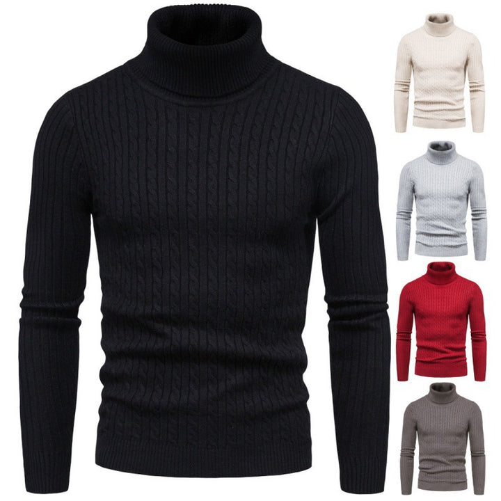 Men's turtleneck sweater with cable pattern Lisslune