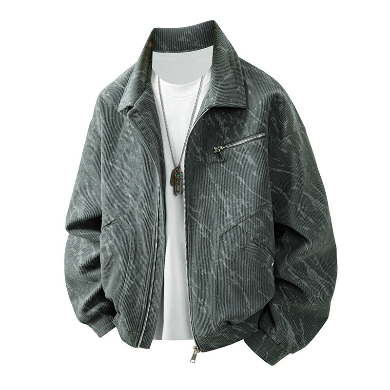 Men's fashionable cord jacket with modern accents Lisslune