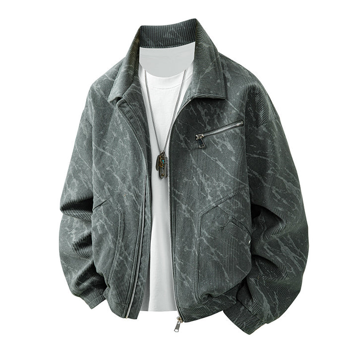 Men's fashionable cord jacket with modern accents Lisslune