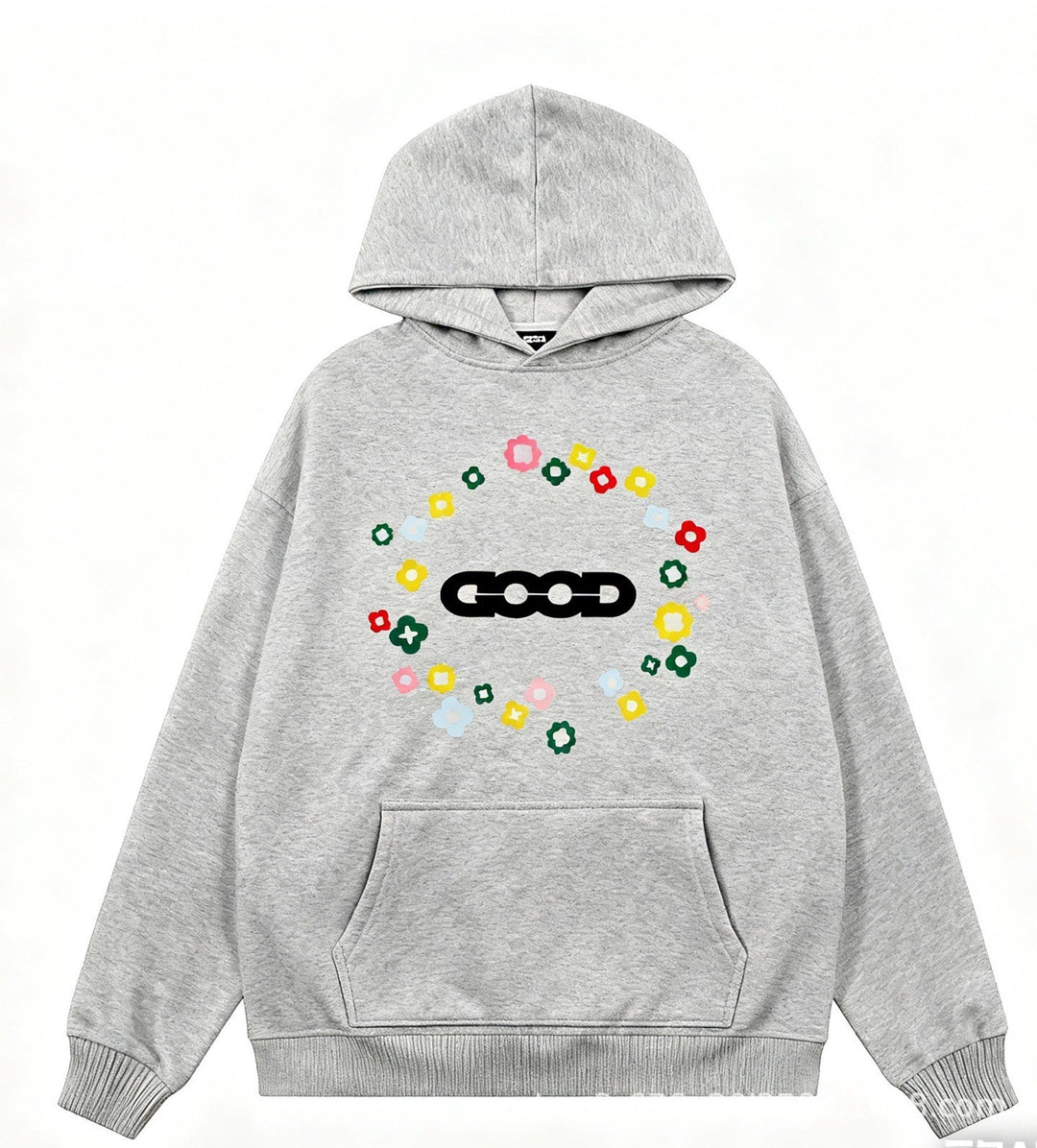 Women's hooded sweatshirt with creative floral pattern Lisslune