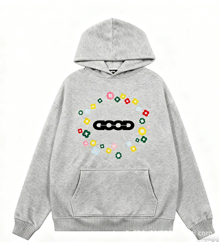 Women's hooded sweatshirt with creative floral pattern Lisslune