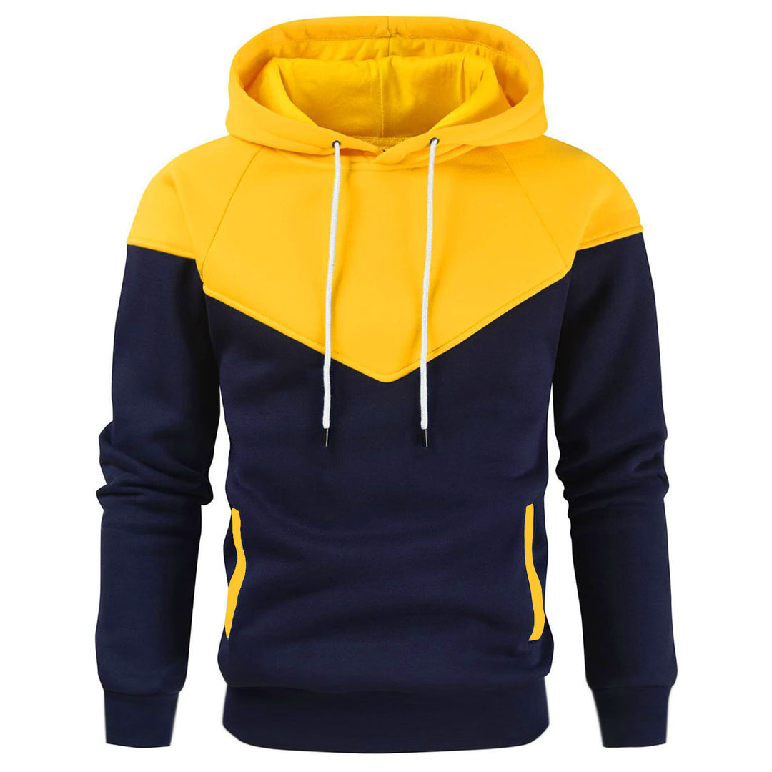 Men's stylish hoodie with innovative patchwork design Lisslune