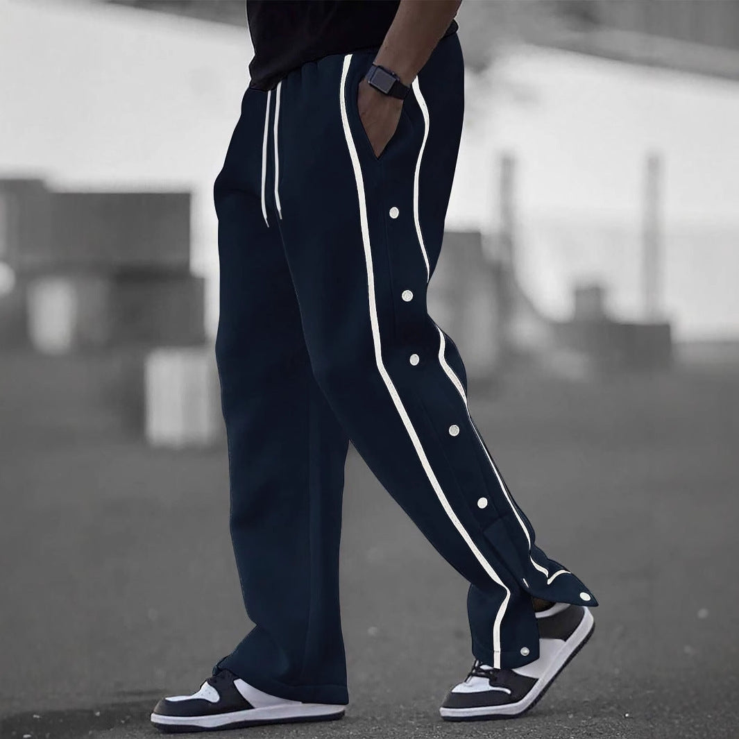 Men's sporty leisure pants with button details Lisslune