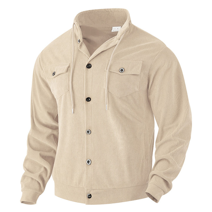 Men's casual shirt jacket with practical pockets and asymmetric collar Lisslune