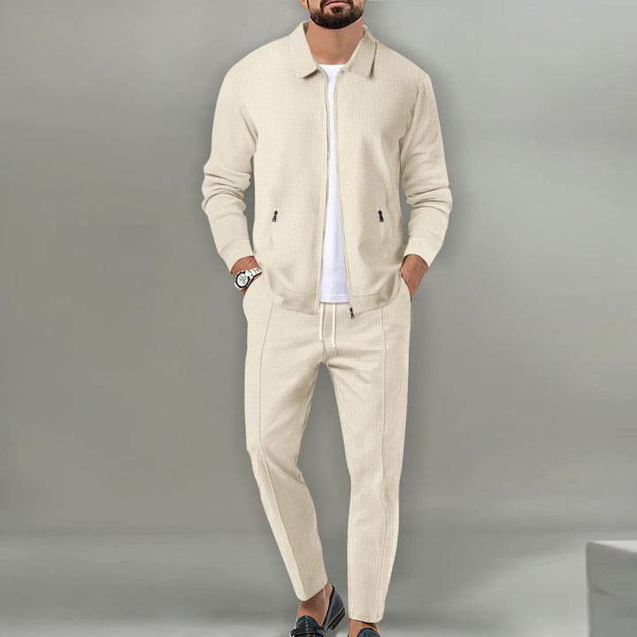 Men's stylish leisure suit made of breathable fabric with textured design Lisslune