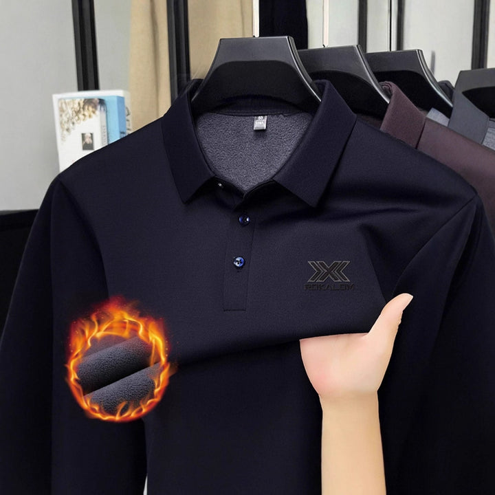 Men's Long Sleeve Polo Shirt made of thermal insulating material Lisslune