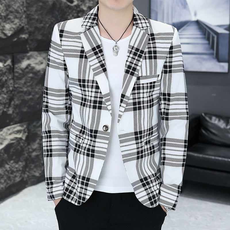 Men's fashionable checked blazer Lisslune