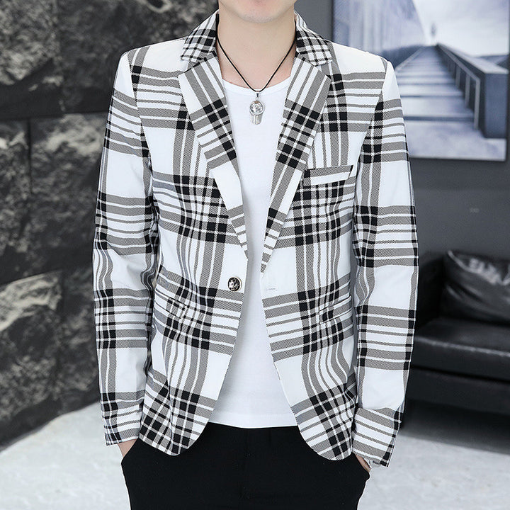 Men's fashionable checked blazer Lisslune