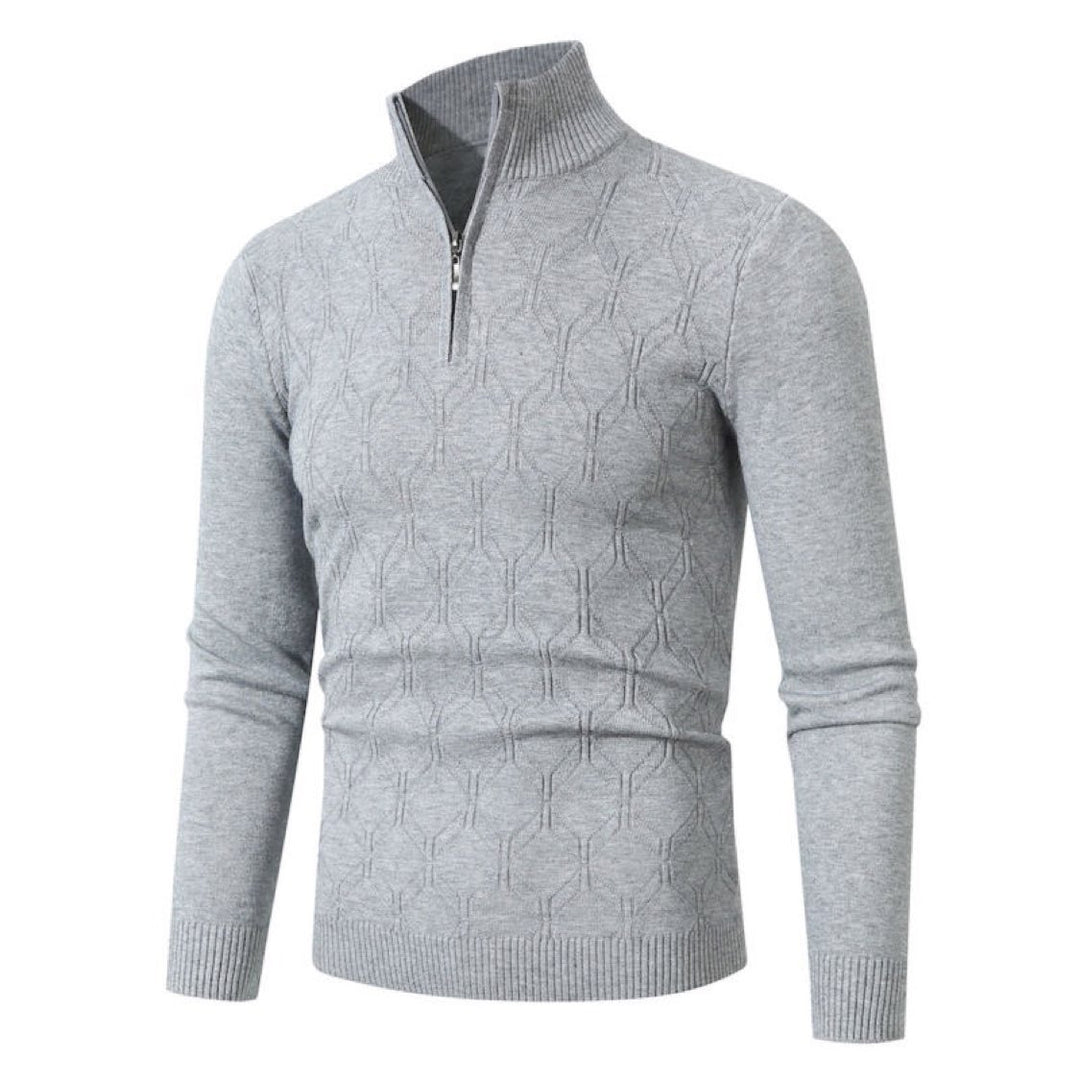 Men's knit sweater with modern structured pattern Lisslune