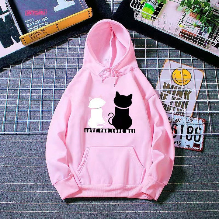 Women's hoodie with cute cat design and casual fit Lisslune