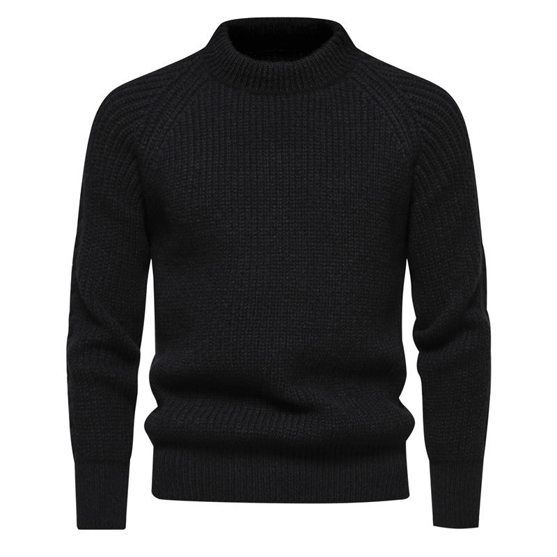 Men's chunky knit sweater with high collar and timeless design Lisslune