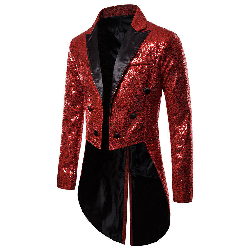 Men's glittering tuxedo jacket with elegant cut and shimmering sequins Lisslune