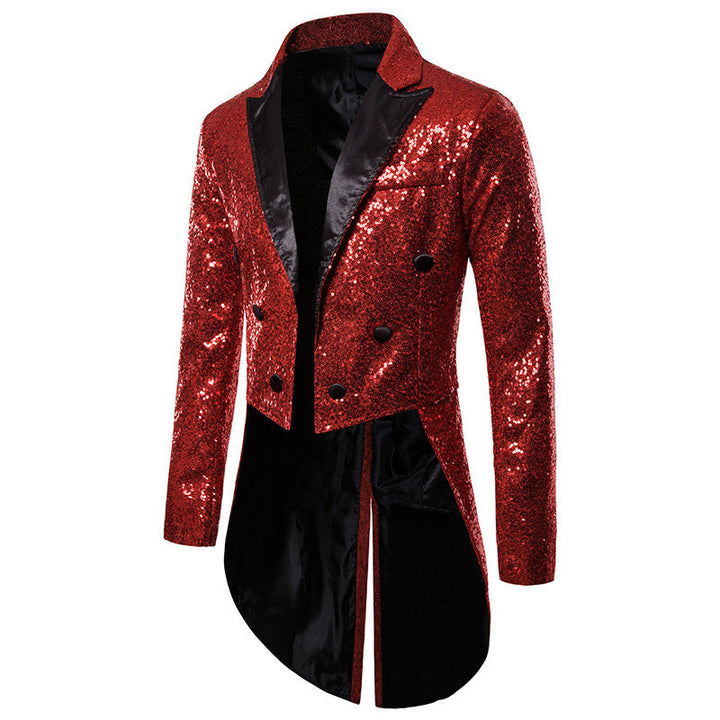 Men's glittering tuxedo jacket with elegant cut and shimmering sequins Lisslune