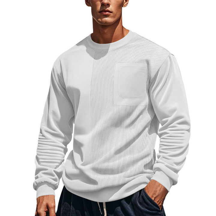 Men's casual sweatshirt with textured design and practical chest pocket Lisslune