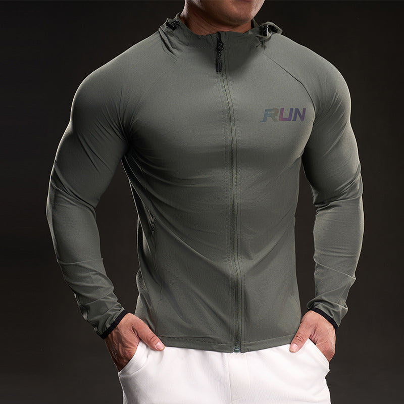 Men's Training Jacket with Breathable Properties and High Collar Lisslune