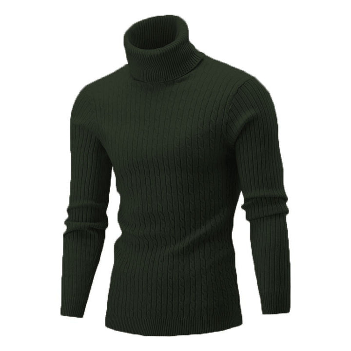Men's cozy turtleneck sweater made of fine ribbed knit Lisslune