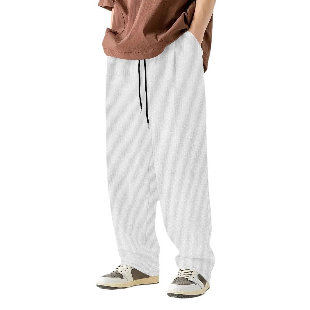 Men's comfortable ribbed pants with elastic waistband Lisslune