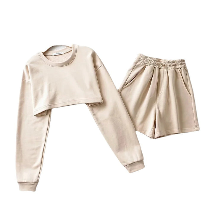 Women's casual crop top and shorts set Lisslune
