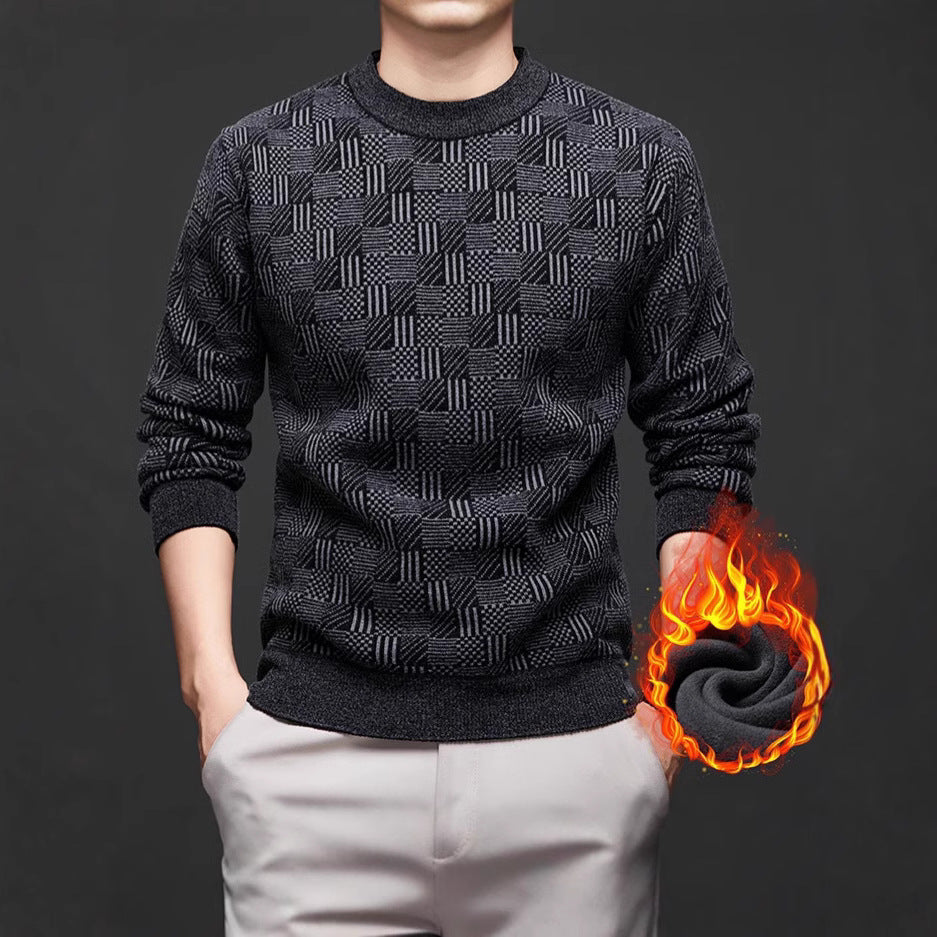 Men's knitted sweater with modern diamond pattern Lisslune
