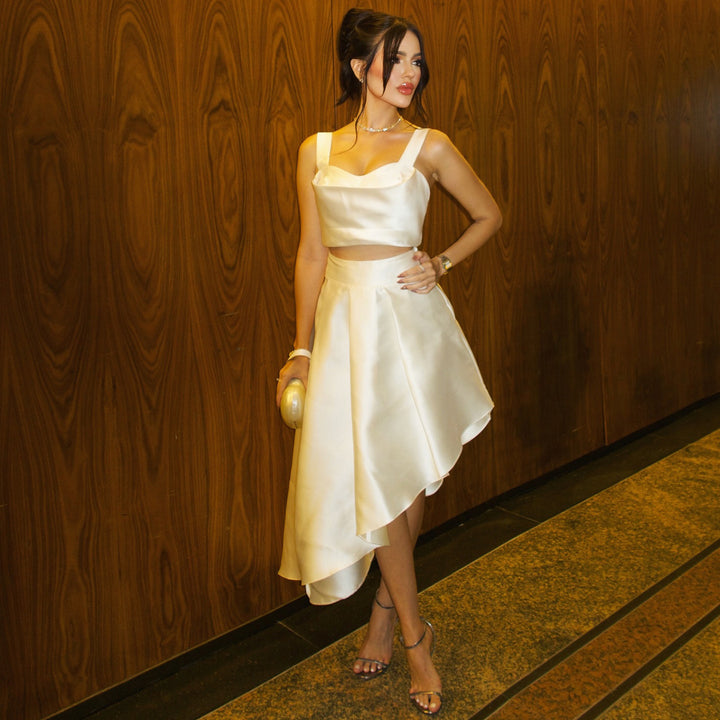 Women's evening outfit with elegant trendy cut