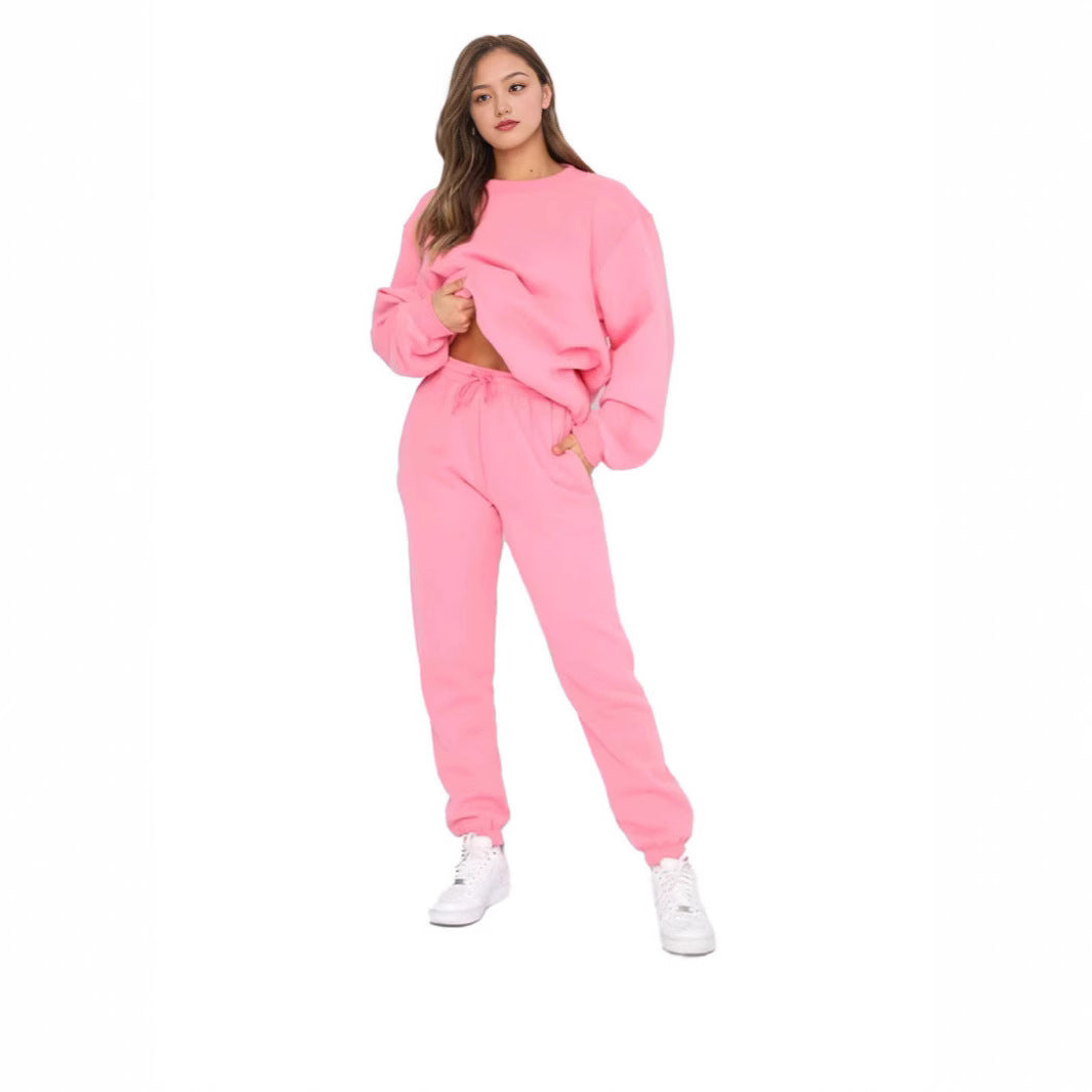 Women’s comfortable tracksuit with modern puff sleeves and elastic waistband Lisslune