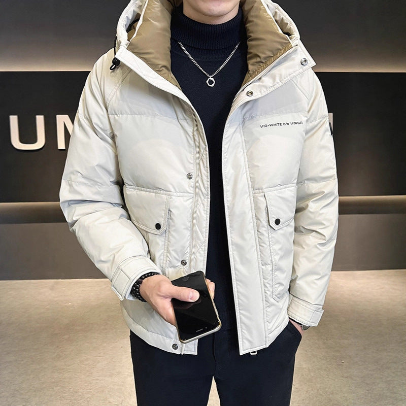 Men's Sporty Winter Jacket with Practical Hood Design Lisslune