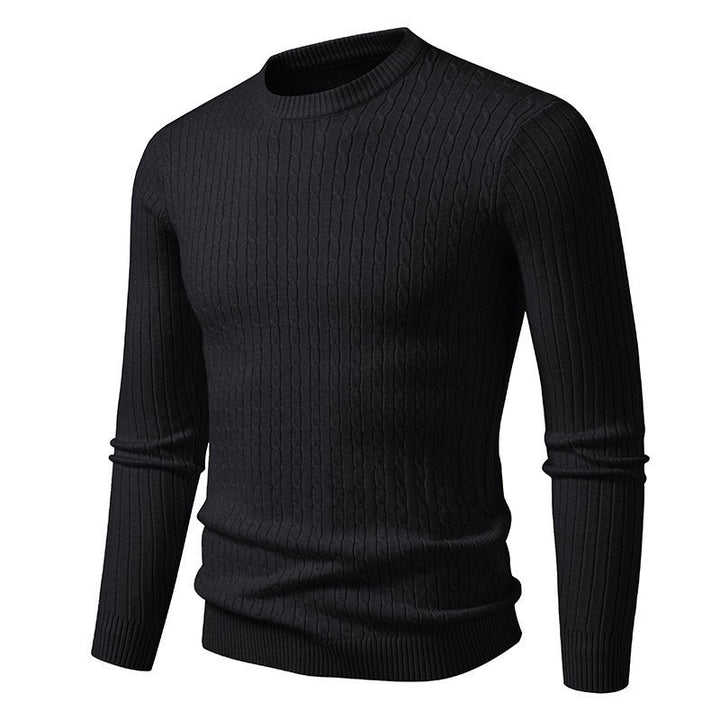 Men's chunky knit sweater with modern cable pattern Lisslune