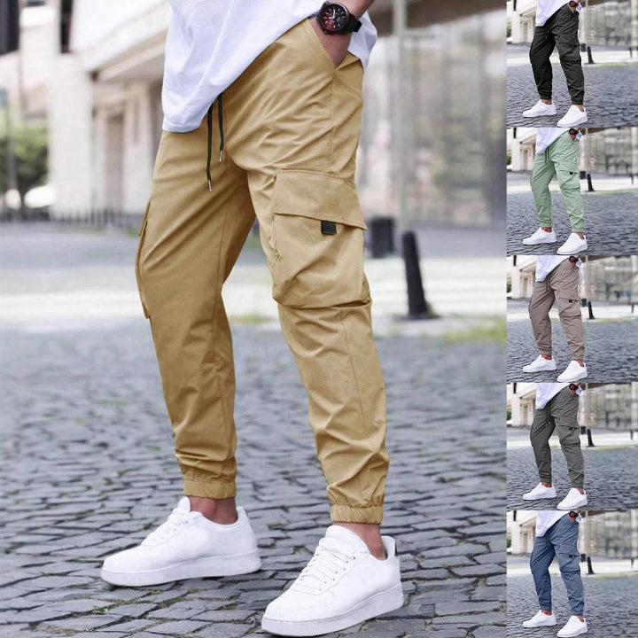 Men's cargo pants with practical side pockets and elastic cuffs Lisslune