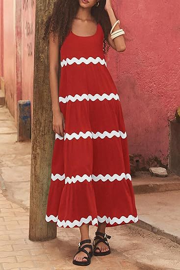 Women's maxi dress with wavy ruffles and casual cut Lune London