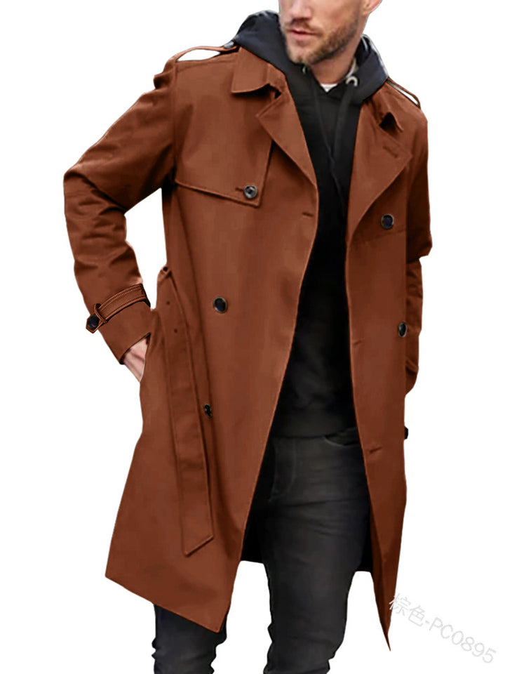 Men's stylish trench coat with practical side pockets and removable inner lining Lisslune