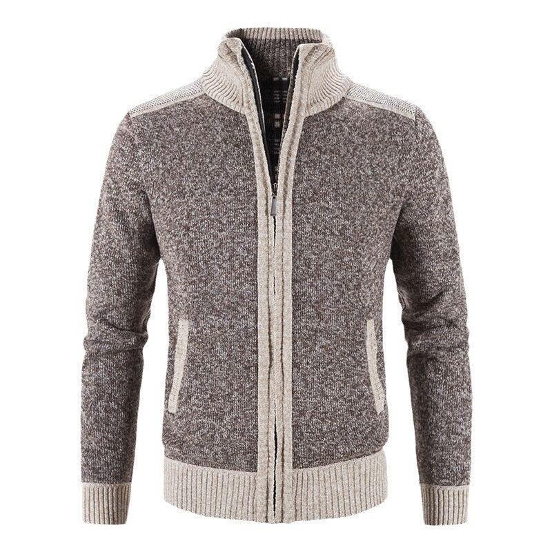 Men's cardigan with fashionable zipper and high collar Lisslune