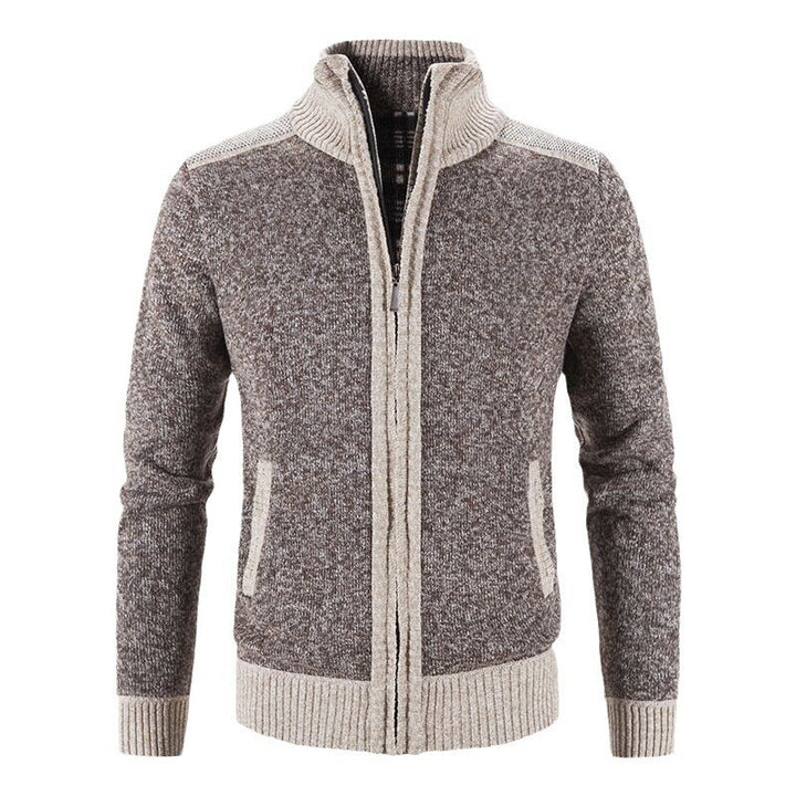 Men's cardigan with fashionable zipper and high collar Lisslune
