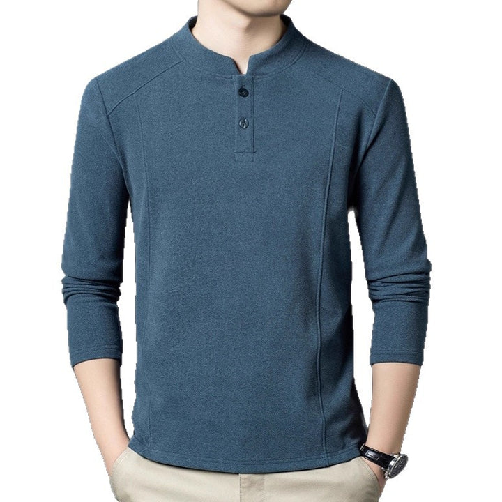 Men's long-sleeve shirt with button placket and comfortable fit Lisslune