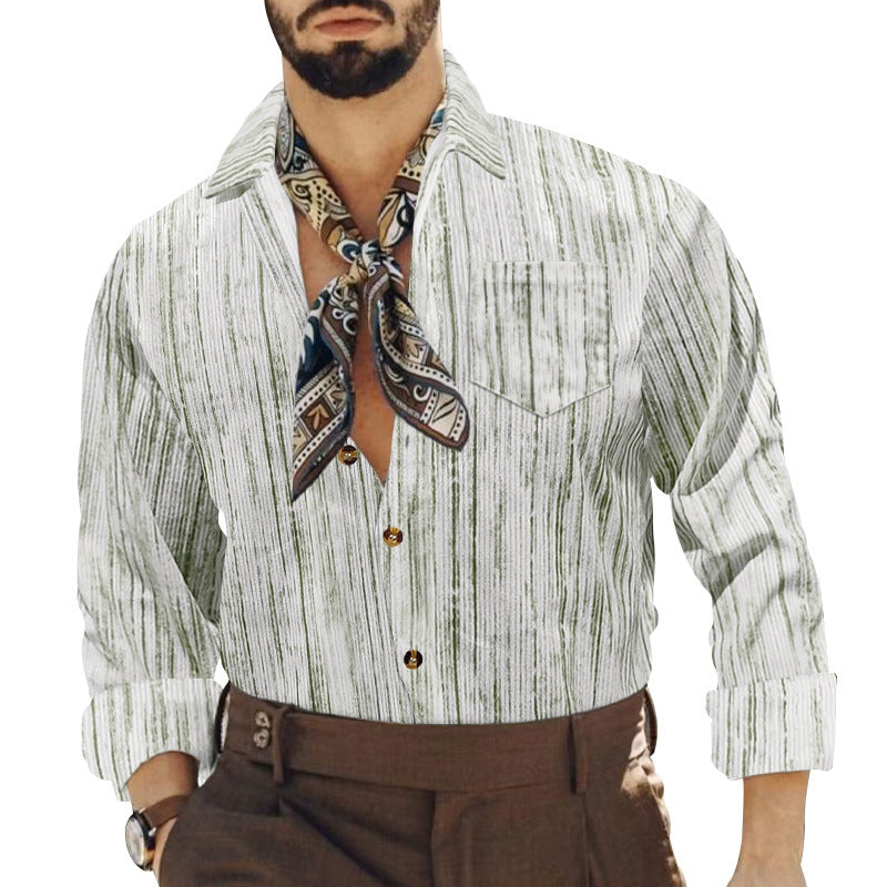 Men's casual shirt with trendy pattern and practical chest pocket Lisslune