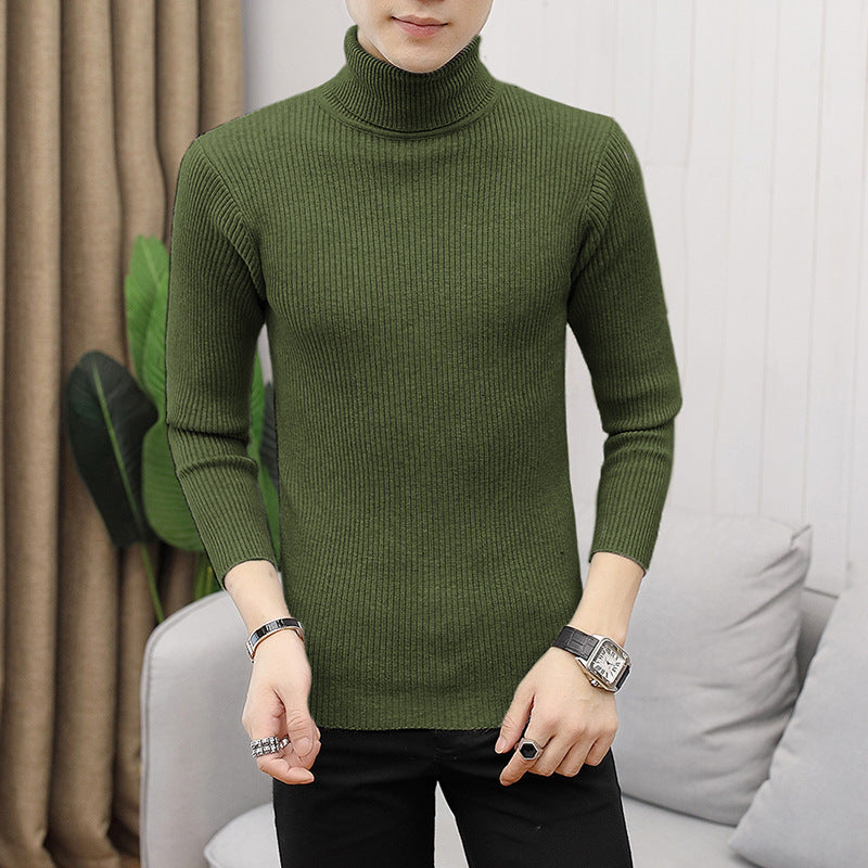 Men's high-quality turtleneck sweater made of fine rib knit Lisslune