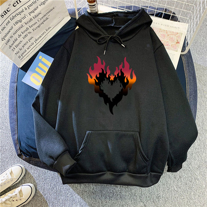 Women's hoodie with creative flame heart design Lisslune