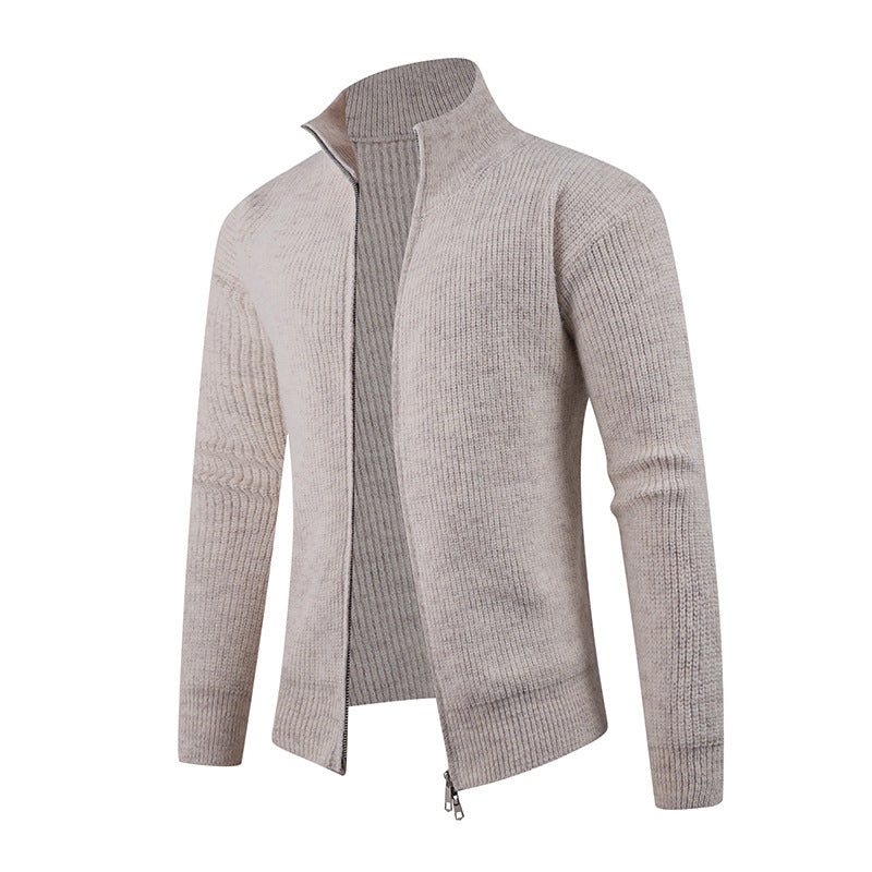 Men's knitted sweater with modern zipper and structured texture Lisslune