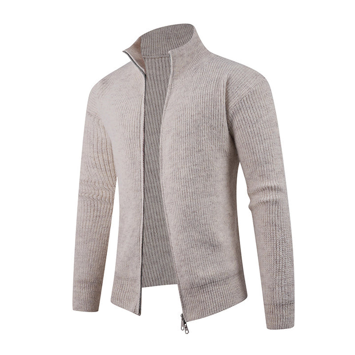 Men's knitted sweater with modern zipper and structured texture Lisslune