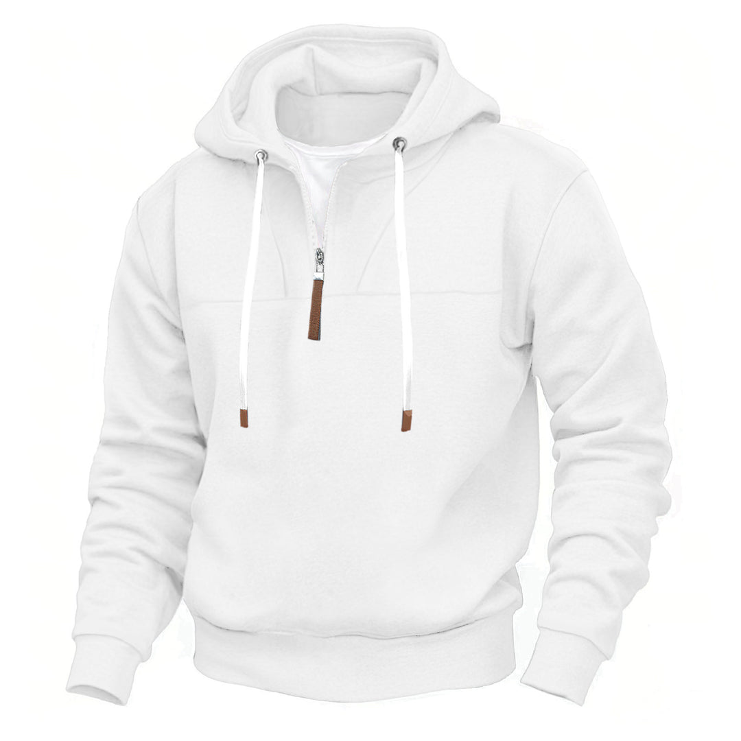 Men's sporty hoodie with half zipper and robust contrast details Lisslune