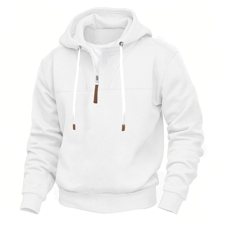 Men's sporty hoodie with half zipper and robust contrast details Lisslune