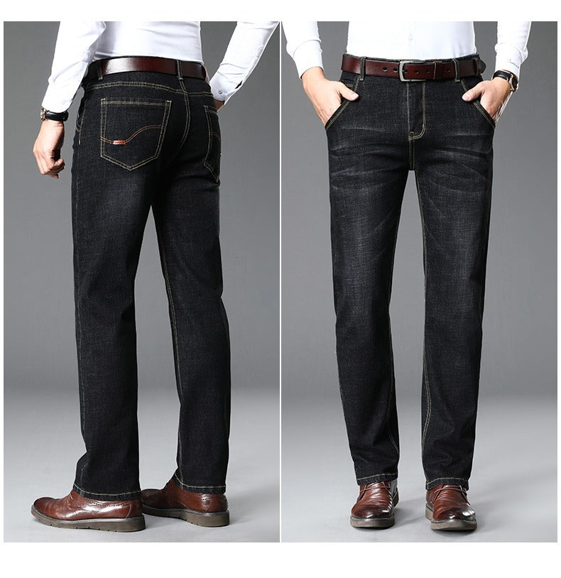 Men's classic jeans in a casual business style with an especially comfortable fit Lisslune