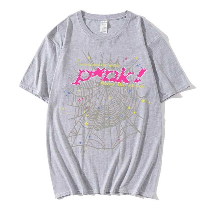Women's casual T-shirt with creative spider web design Lisslune