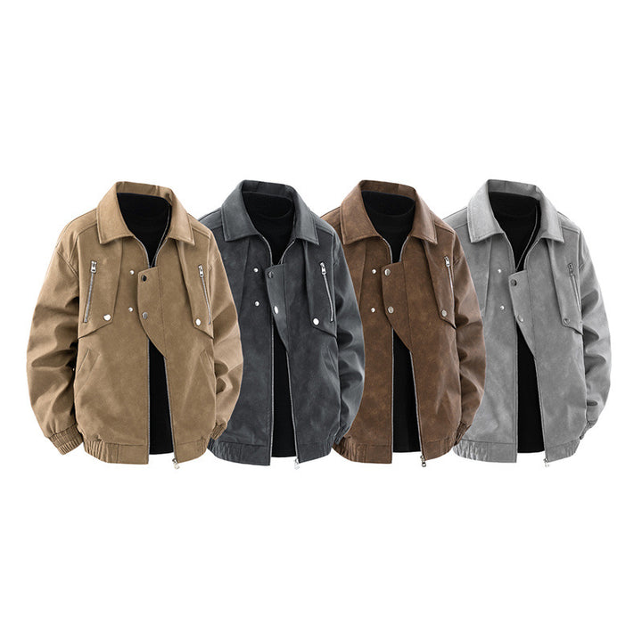 Men's fashionable jacket with multifunctional zip pockets and elastic cuffs Lisslune