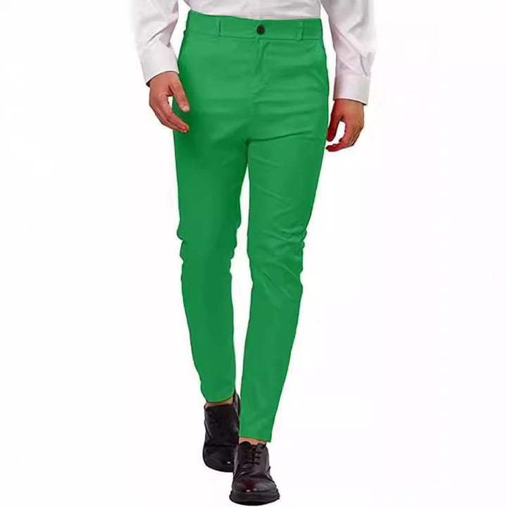 Men's Fashion Slim-Fit Chino Pants with Elastic Waistband and Innovative Design Lisslune