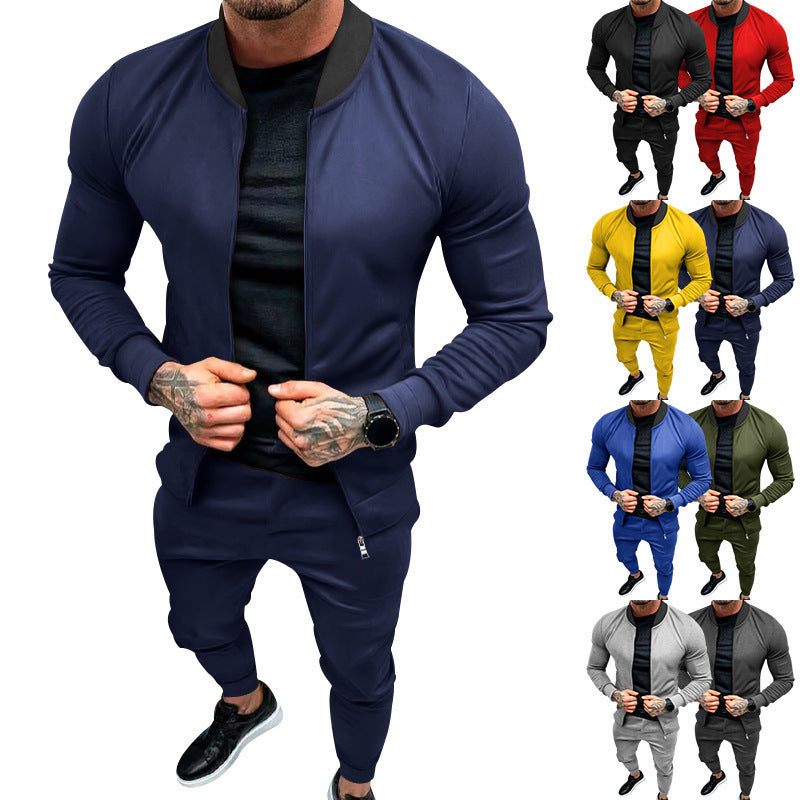 Men's tracksuit with modern stand-up collar and practical zip pockets Lisslune