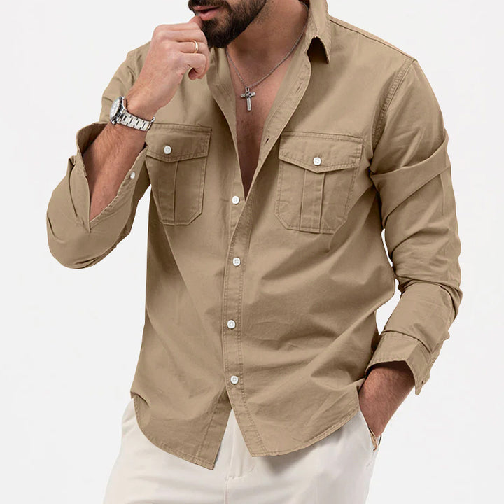 Men's long-sleeve shirt with practical chest pockets and modern cut Lisslune