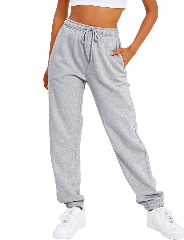 Women’s sporty leisure pants with elastic waistband and high-waisted cut Lisslune